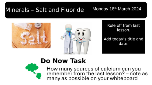 Salt and Fluoride lesson