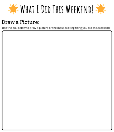 what i did this weekend worksheet - what i did over the weekend activity