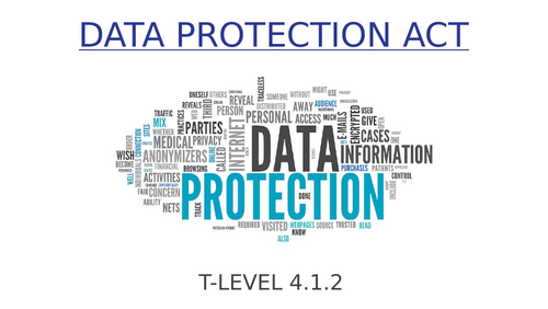 Data Protection Act 2018 | Teaching Resources