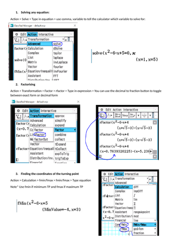 Graphing Quadratics and Factorisation Summary