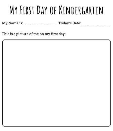 my first day of kindergarten worksheet - 1st day in kindergarten activities