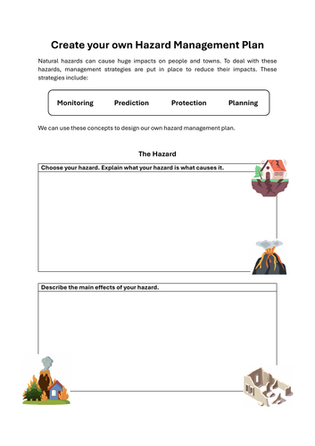 Managing Hazards Worksheet GCSE Geography