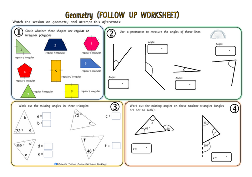Polygons Shape Geometry (Year 5 / Year 6) Worksheet