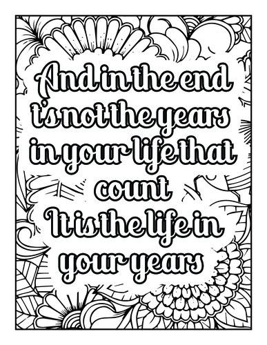 50 Motivational Quotes coloring sheets