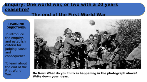 Key Stage 3 International Relations Enquiry Lesson 1 - The end of the First World War