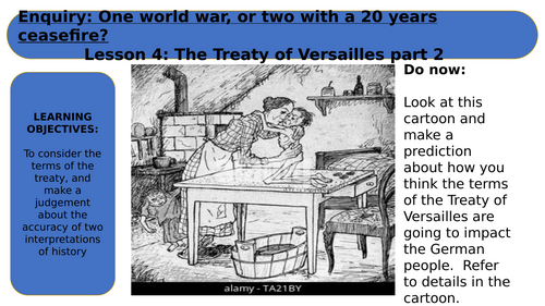 KEY STAGE 3 INTERNATIONAL RELATIONS ENQUIRY LESSON 4 - INTERPRETATIONS OF THE TREATY OF VERSAILLES