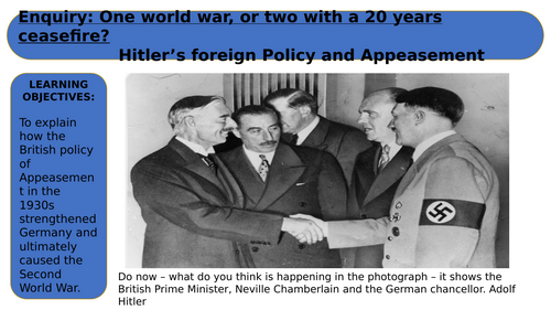 KEY STAGE 3 INTERNATIONAL RELATIONS ENQUIRY LESSON 9 HITLER'S FOREIGN POLICY AND APPEASEMENT