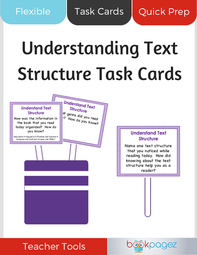 Understanding Text Structure Task Cards | Teaching Resources