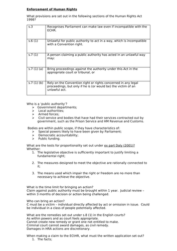 Enforcement of human rights