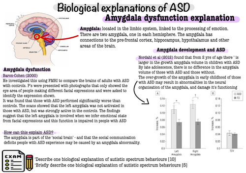 Eduqas Comp 3 ASD biological explanations knowledge organisers