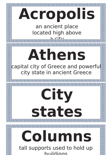 Ancient Greece Word Cards
