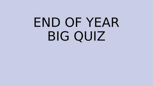 End of year geography quiz