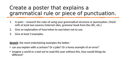 Grammar Rules Poster Project | Teaching Resources