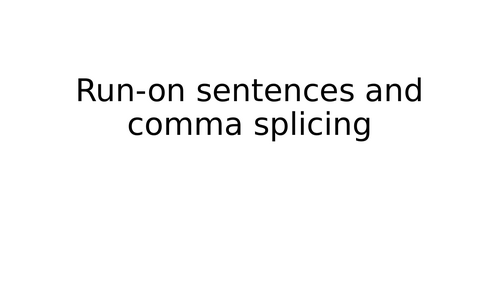 Comma splicing lesson