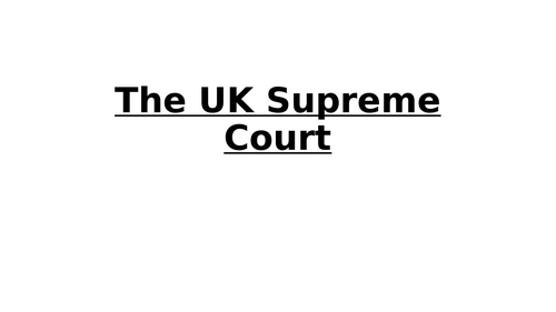 Politics - UK Supreme Court