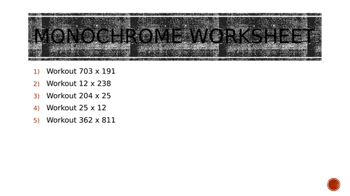 monochrome worksheet 3