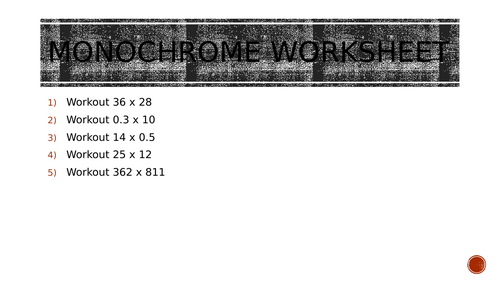 monochrome worksheet 4