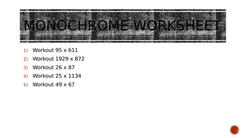 monochrome worksheet 9