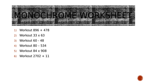 monochrome worksheet 10