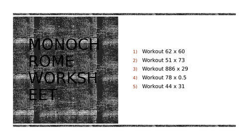 monochrome worksheet 11