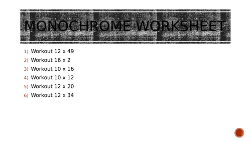monochrome worksheet 19