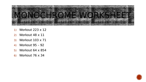 monochrome worksheet 27
