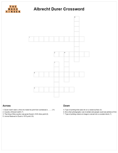 Albrecht Durer Crossword