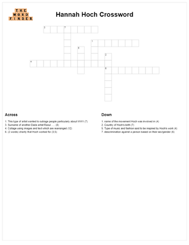 Hannah Hoch crossword