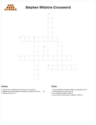 Stephen Wiltshire Crossword