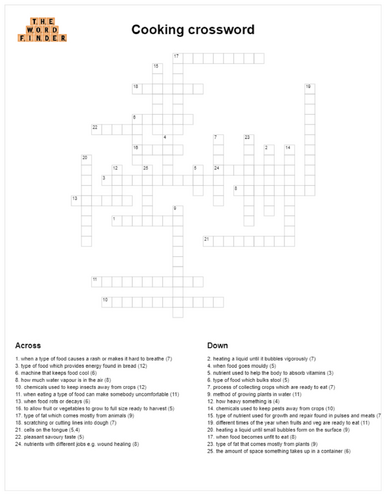 Cooking crossword