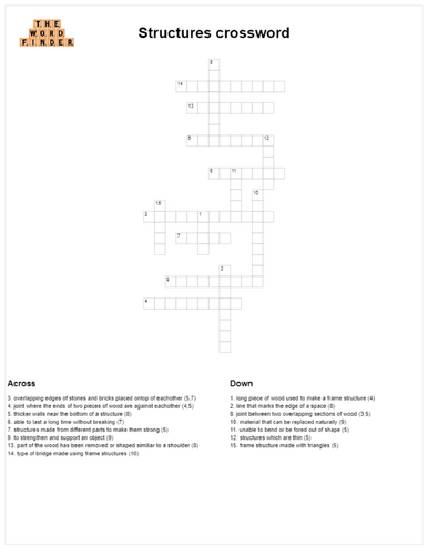 Structures crossword