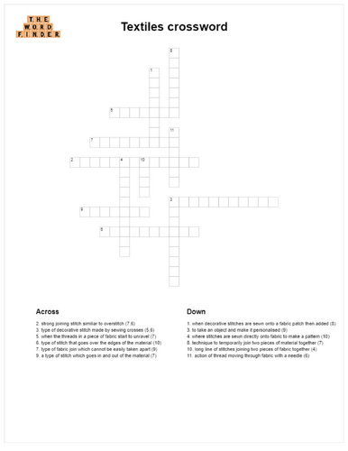 Textiles crossword