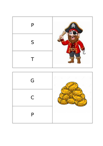 Pirate Themed Initial Sounds Cards