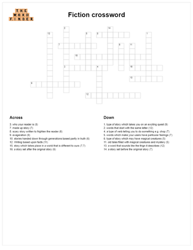 Fiction crossword