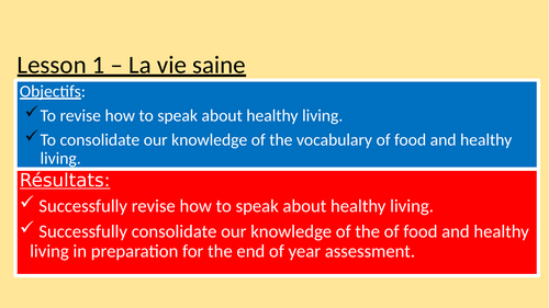 French - healthy living lessons