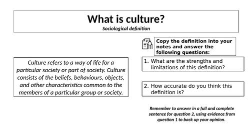 Conceptions of Culture - Full Lesson - AQA Sociology Culture and Identity