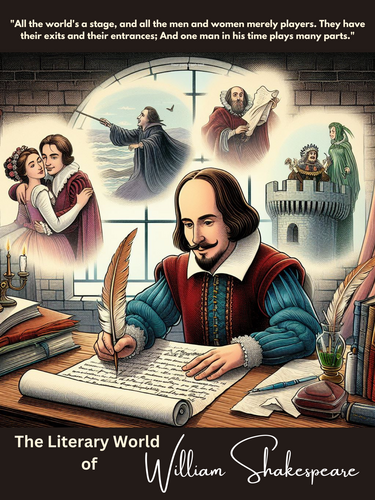 The Literary World of William Shakespeare 18X24" Poster with quote