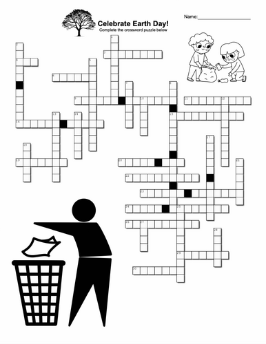 Celebrate Earth Day! Crossword Puzzle with answer key