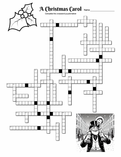 A Christmas Carol by Charles Dickens Review Crossword Puzzle w/ answer key