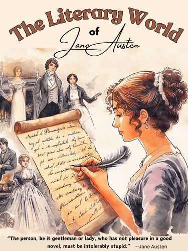 The Literary World of Jane Austen 18X24" Poster with quote