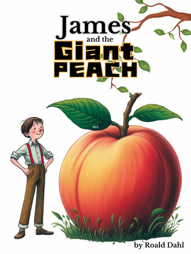 18X24 Poster of James and the Giant Peach by Roald Dahl