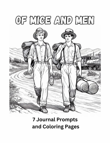 Of Mice and Men 7 Journal Prompts and Coloring Pages