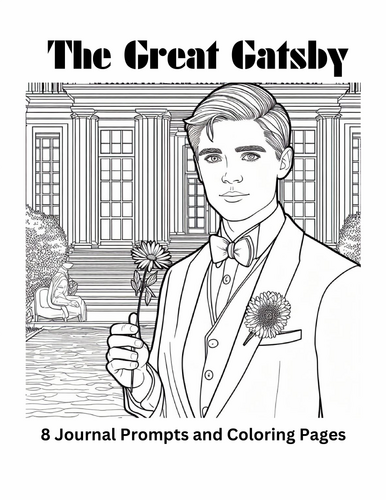 The Great Gatsby 8 Journal Prompts and Coloring Pages