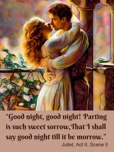 Romeo and Juliet Balcony Scene 18"X24" Poster