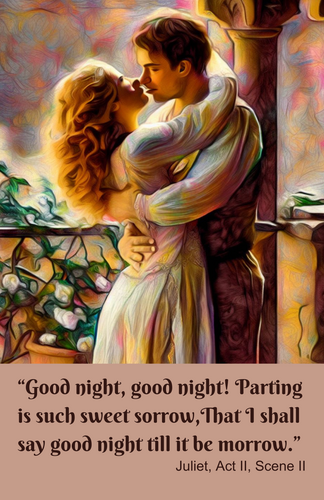 Romeo and Juliet Balcony Scene 11"X17" Poster with quote