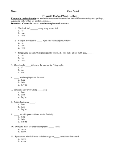 Frequently Confused Words