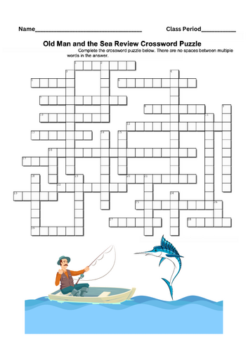 Old Man and the Sea Test Review Crossword Puzzle