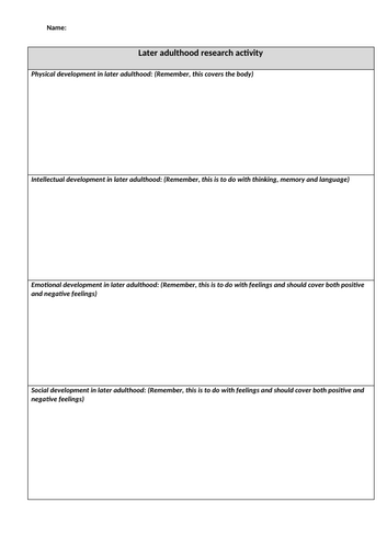 H&SC Later Adulthood Project