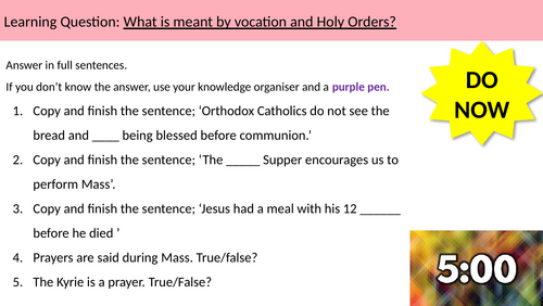 Vocation and Holy Orders, Christianity