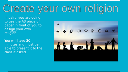 Create your own religion activity (End of term)